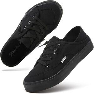 Hash Bubbie Size 11Convertible Women Canvas Sneakers Lace-Up Classic Black Shoes